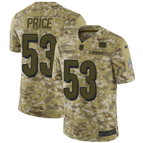 Nike Bengals #53 Billy Price Camo Men's Stitched NFL Limited 2018 Salute To Service Jersey