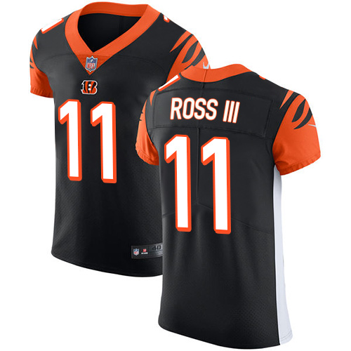 Bengals #11 John Ross III Black Team Color Men's Stitched Football Vapor Untouchable Elite Jersey