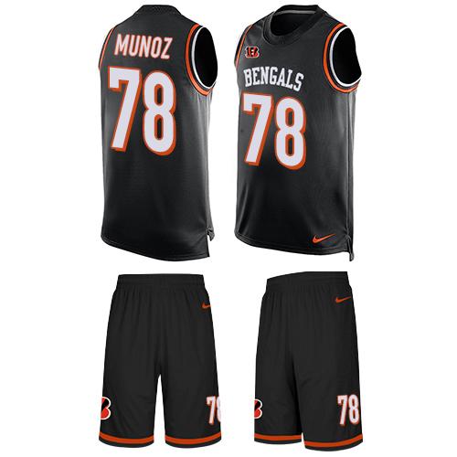 Nike Bengals #78 Anthony Munoz Black Team Color Men's Stitched NFL Limited Tank Top Suit Jersey - Click Image to Close