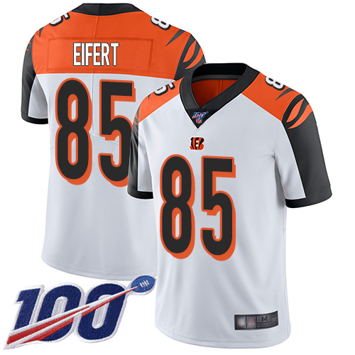 Bengals #85 Tyler Eifert White Men's Stitched Football 100th Season Vapor Limited Jersey