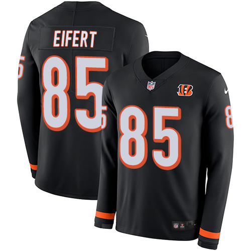 Nike Bengals #85 Tyler Eifert Black Team Color Men's Stitched NFL Limited Therma Long Sleeve Jersey