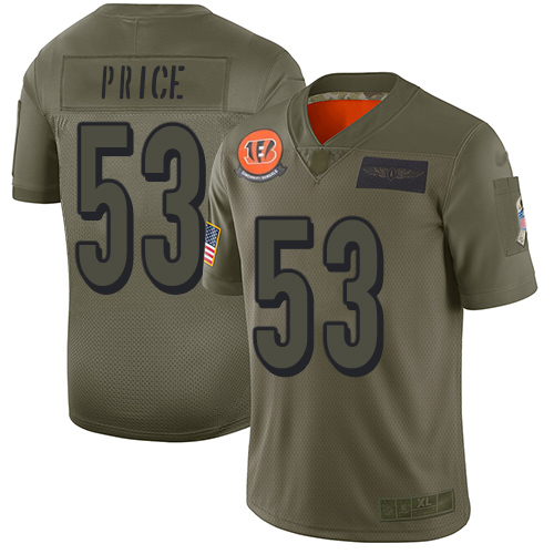 Bengals #53 Billy Price Camo Men's Stitched Football Limited 2019 Salute To Service Jersey