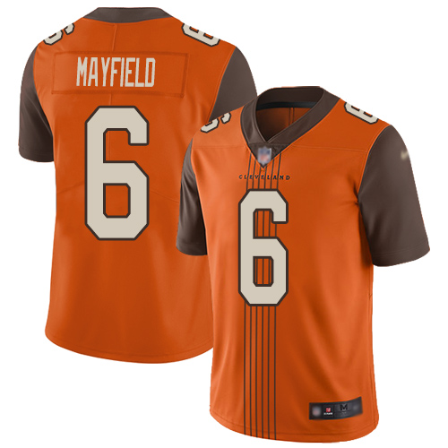 Browns #6 Baker Mayfield Orange Alternate Men's Stitched Football Limited City Edition Jersey