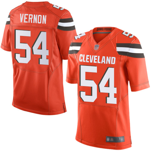 Nike Browns #54 Olivier Vernon Orange Alternate Men's Stitched NFL New Elite Jersey - Click Image to Close