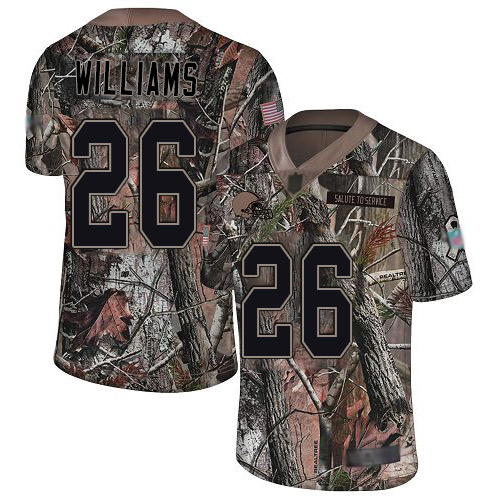 Browns #26 Greedy Williams Camo Men's Stitched Football Limited Rush Realtree Jersey