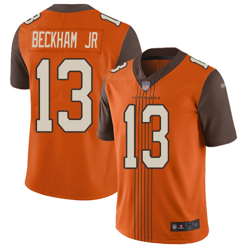 Browns #13 Odell Beckham Jr Orange Alternate Men's Stitched Football Limited City Edition Jersey