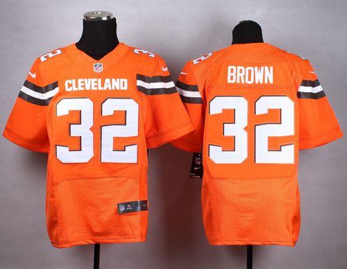 Nike Browns #32 Jim Brown Orange Alternate Men's Stitched NFL New Elite Jersey