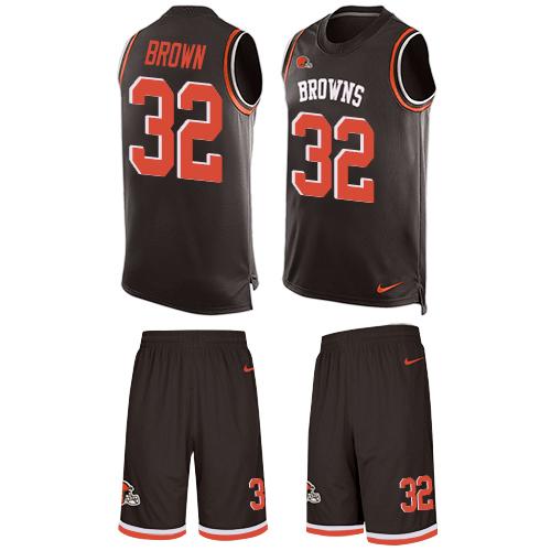 Nike Browns #32 Jim Brown Brown Team Color Men's Stitched NFL Limited Tank Top Suit Jersey