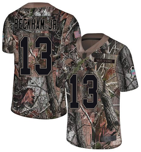 Nike Browns #13 Odell Beckham Jr Camo Men's Stitched NFL Limited Rush Realtree Jersey - Click Image to Close