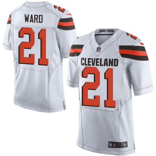 Nike Browns #21 Denzel Ward White Men's Stitched NFL Elite Jersey