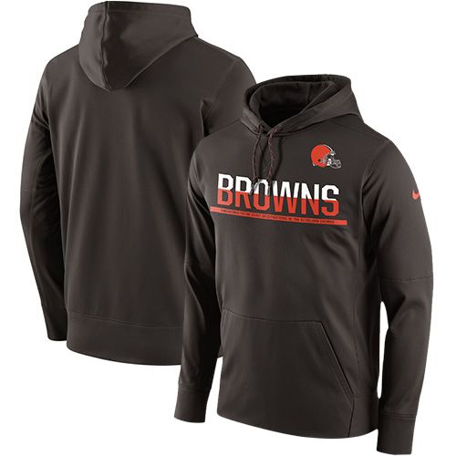 Men's Cleveland Browns Nike Brown Sideline Circuit Pullover Performance Hoodie