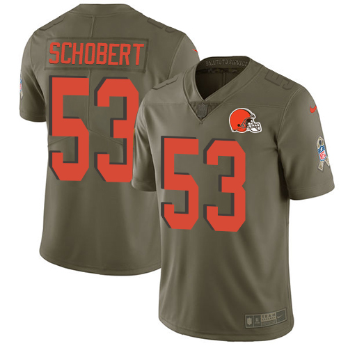 Nike Browns #53 Joe Schobert Olive Men's Stitched NFL Limited 2017 Salute To Service Jersey - Click Image to Close