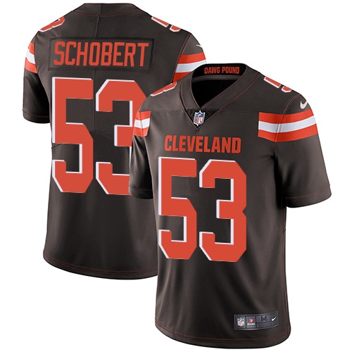 Nike Browns #53 Joe Schobert Brown Team Color Men's Stitched NFL Vapor Untouchable Limited Jersey - Click Image to Close