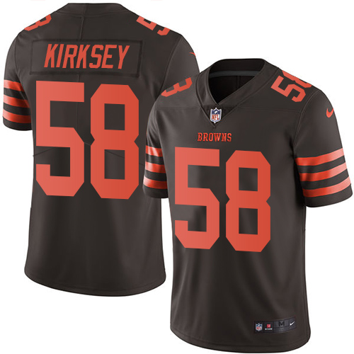 Nike Browns #58 Christian Kirksey Brown Men's Stitched NFL Limited Rush Jersey - Click Image to Close