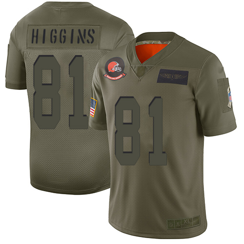 Browns #81 Rashard Higgins Camo Men's Stitched Football Limited 2019 Salute To Service Jersey - Click Image to Close