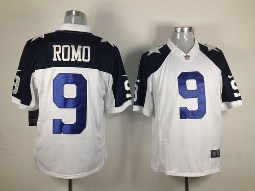 Nike Cowboys #9 Tony Romo White Thanksgiving Men's Throwback Stitched NFL Limited Jersey