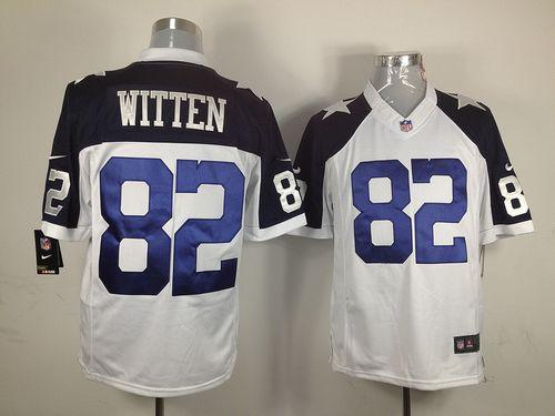 Nike Cowboys #82 Jason Witten White Thanksgiving Men's Throwback Stitched NFL Limited Jersey