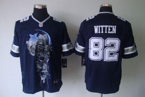 Nike Cowboys #82 Jason Witten Navy Blue Team Color Men's Stitched NFL Helmet Tri-Blend Limited Jersey