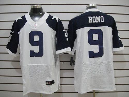 Nike Cowboys #9 Tony Romo White Thanksgiving Throwback Men's Stitched NFL Elite Jersey