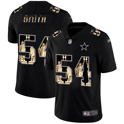 Cowboys #54 Jaylon Smith Black Men's Stitched Football Limited Statue of Liberty Jersey