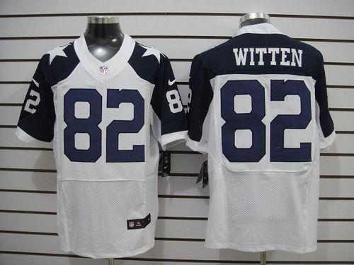 Nike Cowboys #82 Jason Witten White Thanksgiving Throwback Men's Stitched NFL Elite Jersey