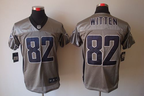 Nike Cowboys #82 Jason Witten Grey Shadow Men's Stitched NFL Elite Jersey