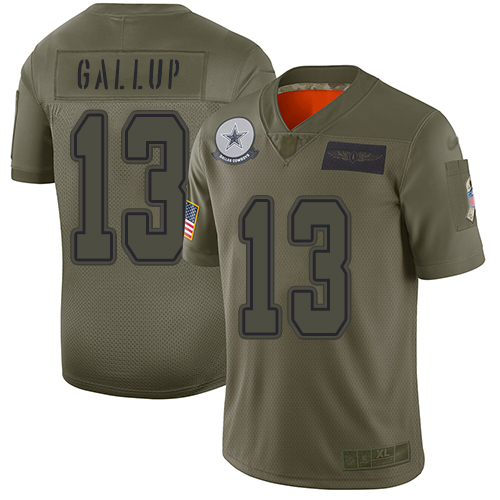 Cowboys #13 Michael Gallup Camo Men's Stitched Football Limited 2019 Salute To Service Jersey - Click Image to Close