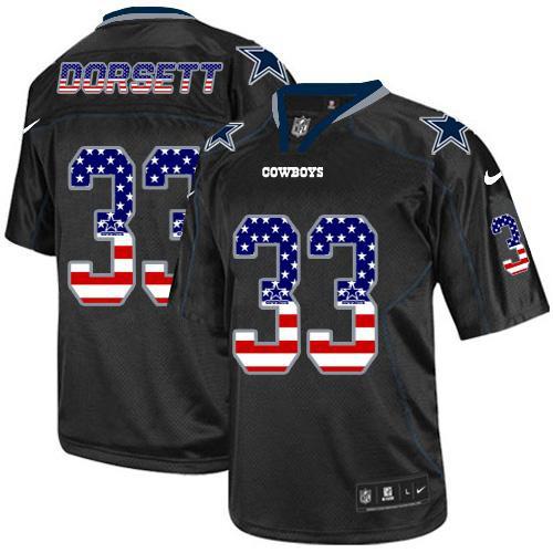 Nike Cowboys #33 Tony Dorsett Black Men's Stitched NFL Elite USA Flag Fashion Jersey