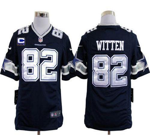 Nike Cowboys #82 Jason Witten Navy Blue Team Color With C Patch Men's Stitched NFL Game Jersey