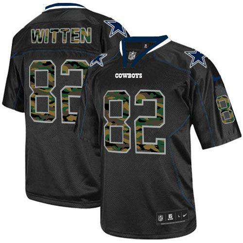 Nike Cowboys #82 Jason Witten Black Men's Stitched NFL Elite Camo Fashion Jersey - Click Image to Close