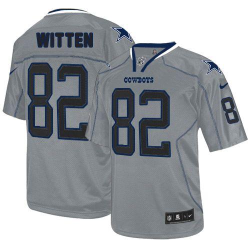 Nike Cowboys #82 Jason Witten Lights Out Grey Men's Stitched NFL Elite Jersey - Click Image to Close