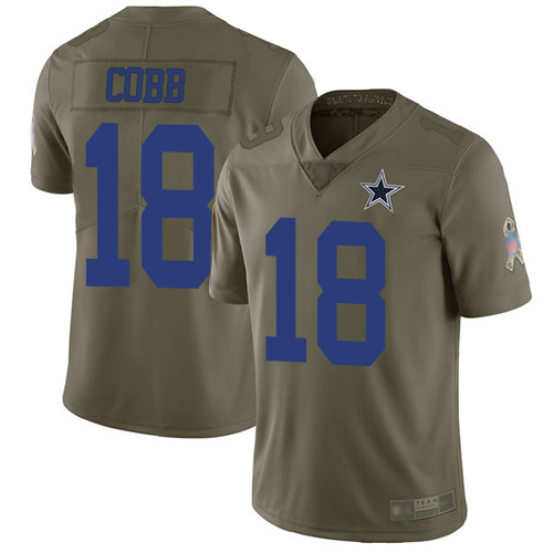 Nike Cowboys #18 Randall Cobb Olive Men's Stitched NFL Limited 2017 Salute To Service Jersey - Click Image to Close