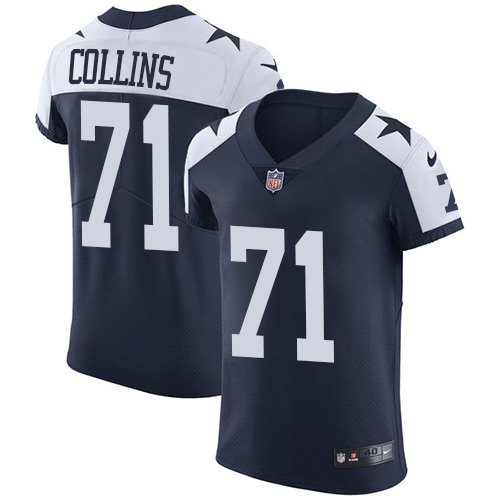 Nike Cowboys #71 La'el Collins Navy Blue Thanksgiving Men's Stitched NFL Vapor Untouchable Throwback Elite Jersey