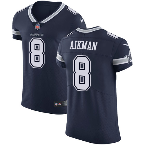 Nike Cowboys #8 Troy Aikman Navy Blue Team Color Men's Stitched NFL Vapor Untouchable Elite Jersey