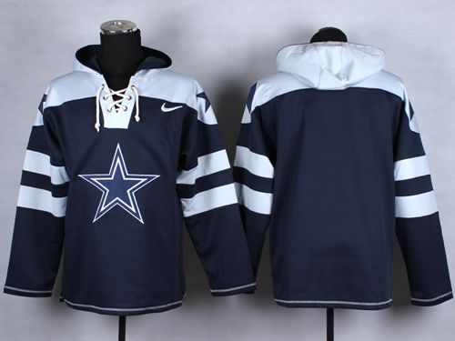 Nike Cowboys Blank Navy Blue Player Pullover NFL Hoodie