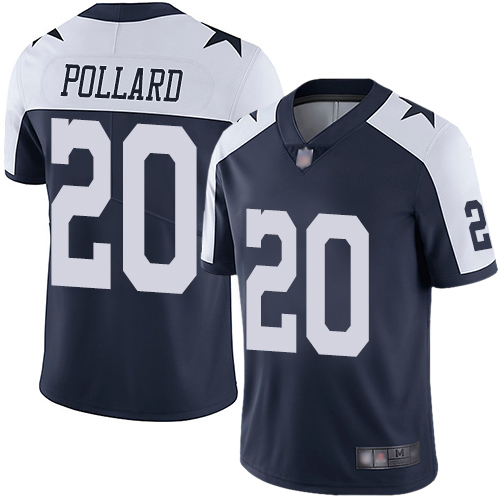 Cowboys #20 Tony Pollard Navy Blue Thanksgiving Men's Stitched Football Vapor Untouchable Limited Throwback Jersey