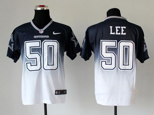 Nike Cowboys #50 Sean Lee Navy Blue/White Men's Stitched NFL Elite Fadeaway Fashion Jersey