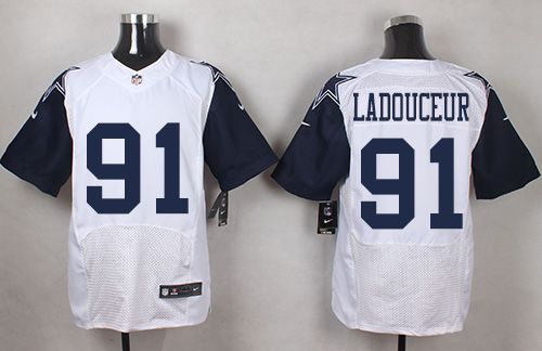 Nike Cowboys #91 L. P. Ladouceur White Men's Stitched NFL Elite Rush Jersey