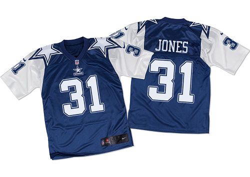 Nike Cowboys #31 Byron Jones Navy Blue/White Throwback Men's Stitched NFL Elite Jersey