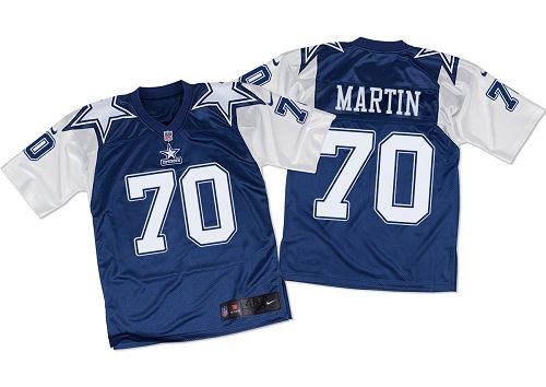 Nike Cowboys #70 Zack Martin Navy Blue/White Throwback Men's Stitched NFL Elite Jersey