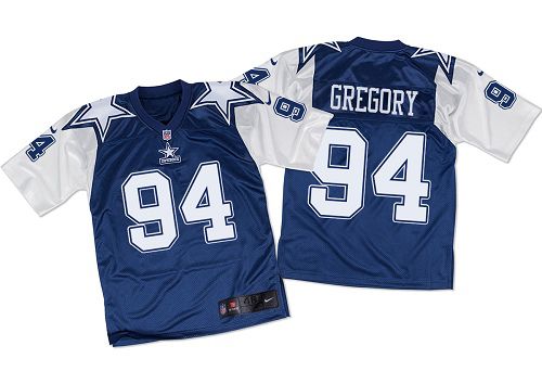 Nike Cowboys #94 Randy Gregory Navy Blue/White Throwback Men's Stitched NFL Elite Jersey