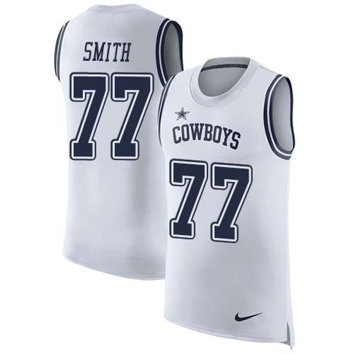 Nike Cowboys #77 Tyron Smith White Men's Stitched NFL Limited Rush Tank Top Jersey