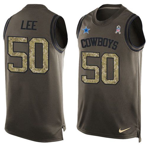 Nike Cowboys #50 Sean Lee Green Men's Stitched NFL Limited Salute To Service Tank Top Jersey