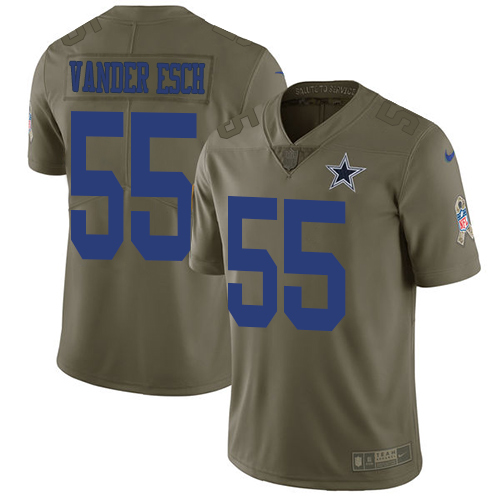 Nike Cowboys #55 Leighton Vander Esch Olive Men's Stitched NFL Limited 2017 Salute To Service Jersey