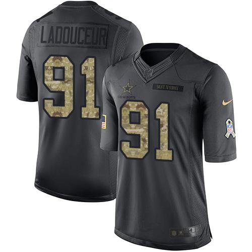 Nike Cowboys #91 L. P. Ladouceur Black Men's Stitched NFL Limited 2016 Salute To Service Jersey - Click Image to Close