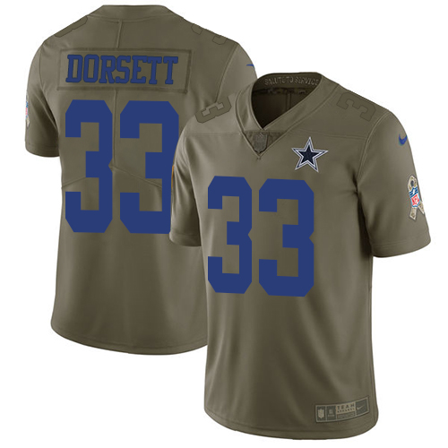 Nike Cowboys #33 Tony Dorsett Olive Men's Stitched NFL Limited 2017 Salute To Service Jersey