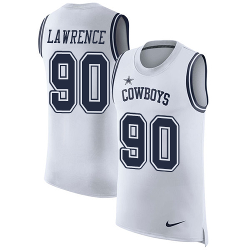 Nike Cowboys #90 Demarcus Lawrence White Men's Stitched NFL Limited Rush Tank Top Jersey - Click Image to Close