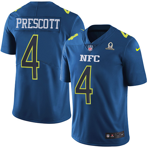 Nike Cowboys #4 Dak Prescott Navy Men's Stitched NFL Limited NFC 2017 Pro Bowl Jersey - Click Image to Close