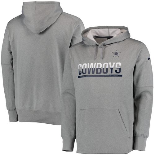 Men's Dallas Cowboys Nike Gray Sideline Circuit Pullover Performance Hoodie