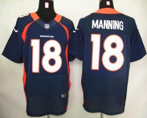 Nike Broncos #18 Peyton Manning Navy Blue Men's Stitched NFL Elite Jersey